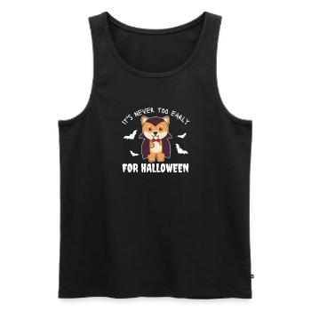 Shiba Inu it's never too early for Halloween vampire - Men's Premium Organic Tank Top - black - Front - Michal (187cm)