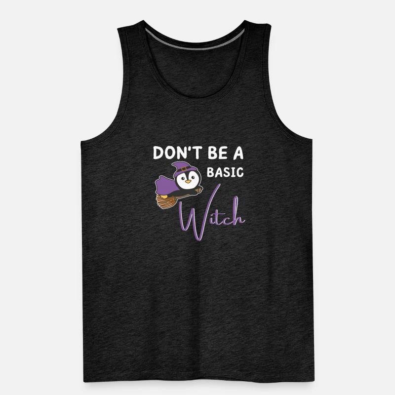 Pinguin Halloween Hexen don't be a basic witch Männer Premium Bio Tank Top
