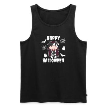 Vache Joyeux Halloween Mignon Costume de Vampire - Débardeur bio Premium Homme - noir - Devant - Michal (187cm)