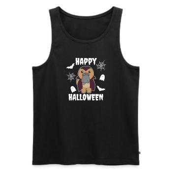 Platypus Happy Halloween Cute Vampire Costume - Men's Premium Organic Tank Top - black - Front - Michal (187cm)