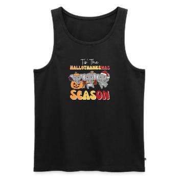 Tis' the Hallothanksmas Season Elefant - Men's Premium Organic Tank Top - black - Front - AI Model Male 178 light (178cm)