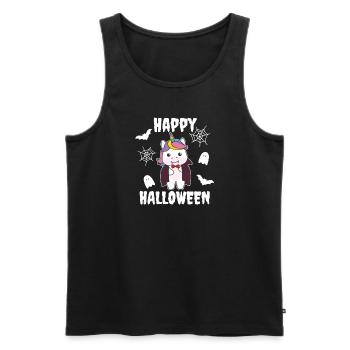 Unicorn Happy Halloween Cute Vampire Costume - Men's Premium Organic Tank Top - black - Front - Michal (187cm)