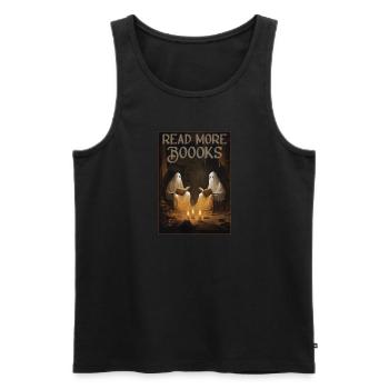 Groovy Lire la suite Boook’s Ghost Halloween - Débardeur bio Premium Homme - noir - Devant - Michal (187cm)
