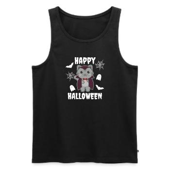 Cat Happy Halloween Cute Vampire Costume - Men's Premium Organic Tank Top - black - Front - Michal (187cm)