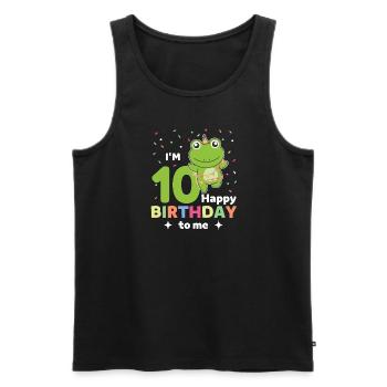 Frog for the 10th birthday for children ten years - Men's Premium Organic Tank Top - black - Front - AI Model Male 178 light (178cm)