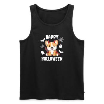Corgi Happy Halloween Devil Costume - Débardeur bio Premium Homme - noir - Devant - Michal (187cm)
