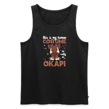 this is my human costume I'm really an okapi - Männer Premium Bio Tank Top - Schwarz - Vorne - Michal (187cm)