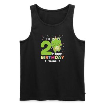 Frog for 2nd birthday children two years old - Men's Premium Organic Tank Top - black - Front - Michal (187cm)