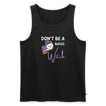 Alpaka Halloween Hexe Hexen don't be a basic witch - Männer Premium Bio Tank Top - Schwarz - Vorne - AI Model Male 178 light (178cm)