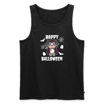 Australian Shepherd Happy Halloween Cute Vampire - Men's Premium Organic Tank Top - black - Front - Michal (187cm)