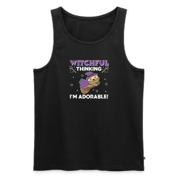 Otter Halloween Witch Witches I'm Adorable - Men's Premium Organic Tank Top - black - Front - AI Model Male 178 light (178cm)