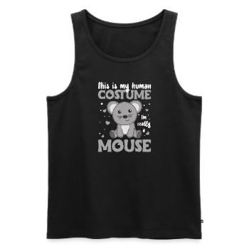 c’est mon costume humain je suis vraiment une souris - Débardeur bio Premium Homme - noir - Devant - Michal (187cm)