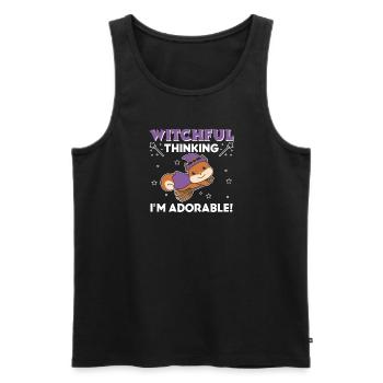 Squirrel Halloween Witch Witch I'm Adorable - Men's Premium Organic Tank Top - black - Front - Michal (187cm)
