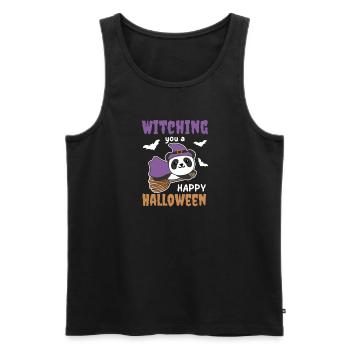 Panda Hexe Witching you a Happy Halloween - Männer Premium Bio Tank Top - Schwarz - Vorne - AI Model Male 178 light (178cm)