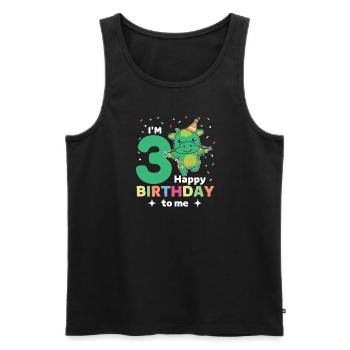 Drache zum 3. Geburtstag Kinder drei Jahre alt - Männer Premium Bio Tank Top - Schwarz - Vorne - Michal (187cm)