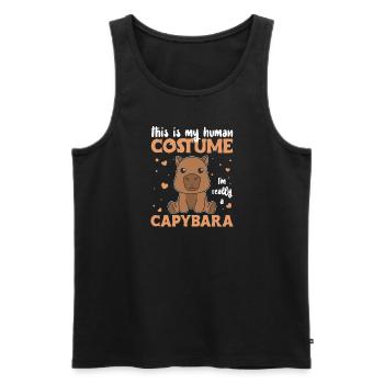 this is my human costume I'm really a capybara - Men's Premium Organic Tank Top - black - Front - Michal (187cm)
