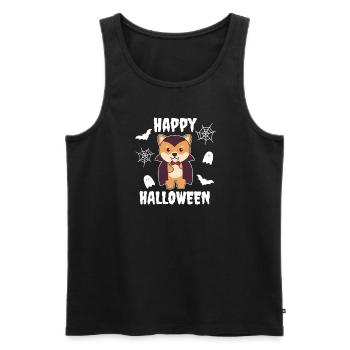 Shiba Inu Happy Halloween Cute Vampire Costume - Men's Premium Organic Tank Top - black - Front - Michal (187cm)