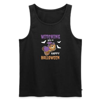 Biber Hexe Witching you a Happy Halloween - Männer Premium Bio Tank Top - Schwarz - Vorne - AI Model Male 178 light (178cm)