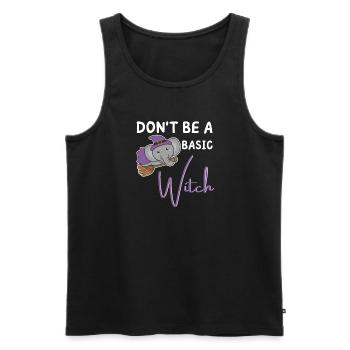 Elefant Halloween Hexe don't be a basic witch - Männer Premium Bio Tank Top - Schwarz - Vorne - AI Model Male 178 light (178cm)
