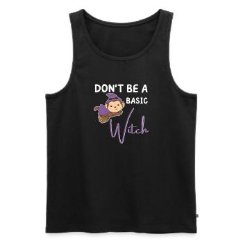 Affe Halloween Hexe Hexen don't be a basic witch - Männer Premium Bio Tank Top - Schwarz - Vorne - AI Model Male 178 light (178cm)
