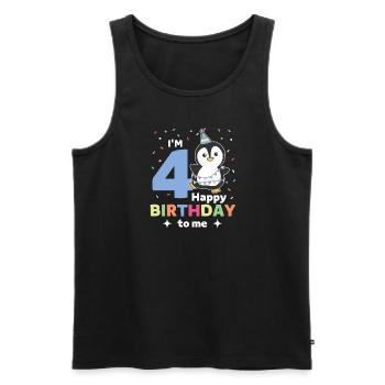 Penguin for 4th birthday children four years old - Men's Premium Organic Tank Top - black - Front - Michal (187cm)