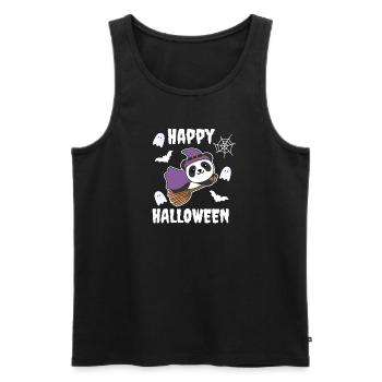 Panda Joyeux Halloween Sorcière Enfants Sorcières Costume - Débardeur bio Premium Homme - noir - Devant - Michal (187cm)