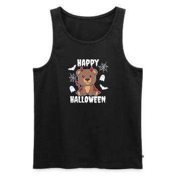 Bear Happy Halloween Cute Devil Kids Costume - Men's Premium Organic Tank Top - black - Front - Michal (187cm)