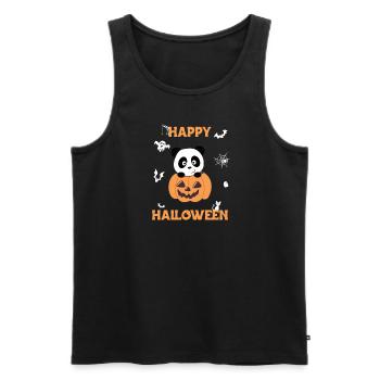 Panda en citrouille Pandas mignons Joyeux Halloween - Débardeur bio Premium Homme - noir - Devant - Michal (187cm)