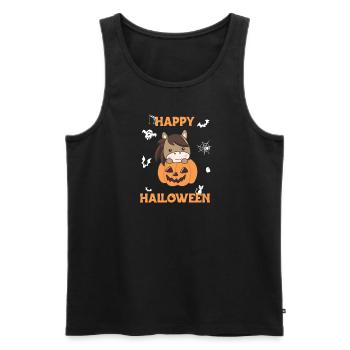 Cheval dans la citrouille Chevaux mignons Joyeux Halloween - Débardeur bio Premium Homme - noir - Devant - Michal (187cm)