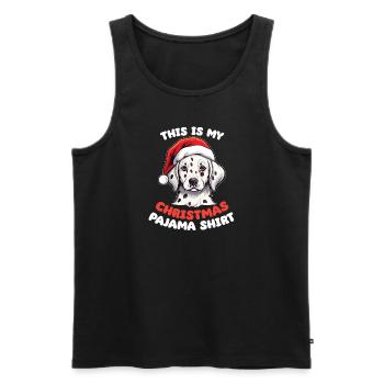 Pyjama de Noël Dalmatien Chiens - Débardeur bio Premium Homme - noir - Devant - Michal (187cm)