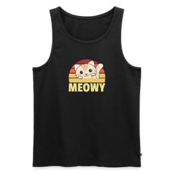 kawaii cat cute manga anime cats retro meowy - Men's Premium Organic Tank Top - black - Front - Michal (187cm)