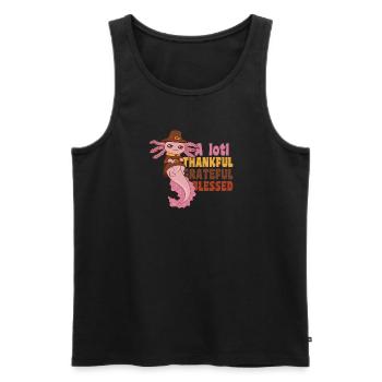 Thansgiving A lotl Thankful Grateful - Men's Premium Organic Tank Top - black - Front - AI Model Male 178 light (178cm)