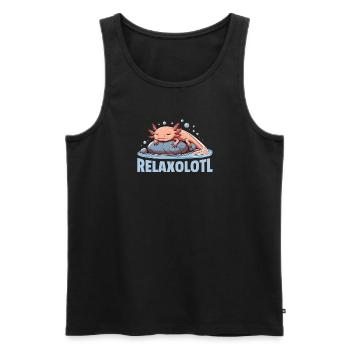 Relaxolotl Axolotl Liebhaber süße Tiere relaxen - Männer Premium Bio Tank Top - Schwarz - Vorne - Michal (187cm)