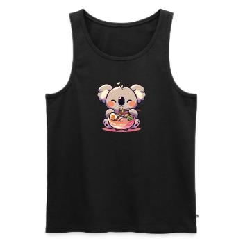 süße Koala isst Ramen Nudeln Koalas Ramen - Männer Premium Bio Tank Top - Schwarz - Vorne - Michal (187cm)