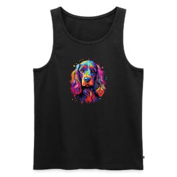 Aquarelle coloré anglais Cocker Spaniel - Débardeur bio Premium Homme - noir - Devant - Michal (187cm)
