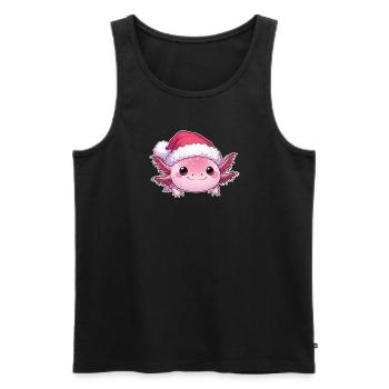 Axolotl Noël Axolotls mignons Joyeux Noël - Débardeur bio Premium Homme - noir - Devant - Michal (187cm)