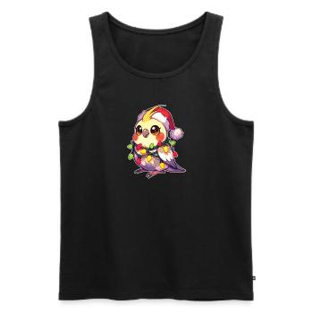 Christmas Fairy Lights Cockatiel - Men's Premium Organic Tank Top - black - Front - Michal (187cm)