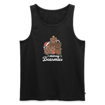 Joyeux Noël Bearmas Pun Ours - Débardeur bio Premium Homme - noir - Devant - Michal (187cm)