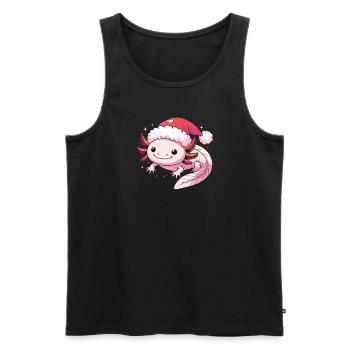 Axolotl Noël Axolotls mignons Joyeux Noël - Débardeur bio Premium Homme - noir - Devant - Michal (187cm)