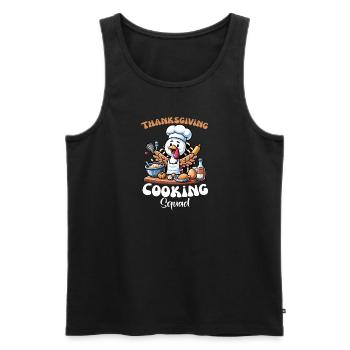 Truthahn Koch Thanksgiving Cooking Squad - Männer Premium Bio Tank Top - Schwarz - Vorne - AI Model Male 178 light (178cm)