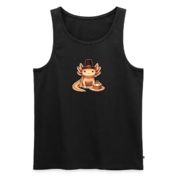thanksgiving day outfits axolotl pun Thanks-a-lotl - Men's Premium Organic Tank Top - black - Front - Michal (187cm)