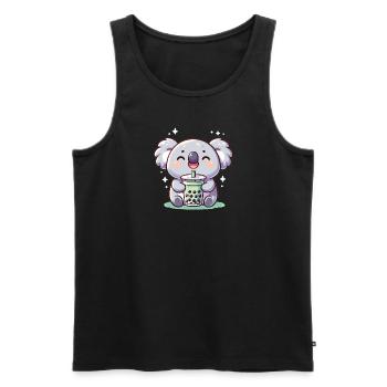 Kawaii Koalas Bubble Tea Boba Koala - Männer Premium Bio Tank Top - Schwarz - Vorne - AI Model Male 178 light (178cm)