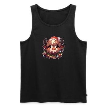 Weihnachtsmütze Weihnachten Lichterkette Yak - Männer Premium Bio Tank Top - Schwarz - Vorne - AI Model Male 178 light (178cm)