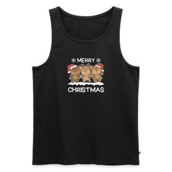 Merry Christmas Deer Christmas Eve Deer - Men's Premium Organic Tank Top - black - Front - AI Model Male 178 light (178cm)