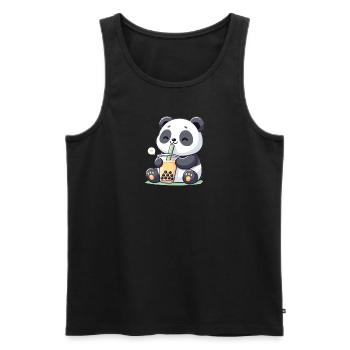 Kawaii Pandas Bubble Tea Boba Panda - Débardeur bio Premium Homme - noir - Devant - Michal (187cm)