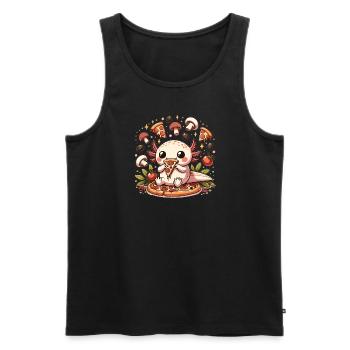 Snaxolotl oder Pizzalotl Axolotl liebt Pizza - Männer Premium Bio Tank Top - Schwarz - Vorne - AI Model Male 178 light (178cm)