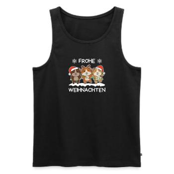 Frohe Weihnachten Meerschweinchen Heiligabend - Männer Premium Bio Tank Top - Schwarz - Vorne - Michal (187cm)
