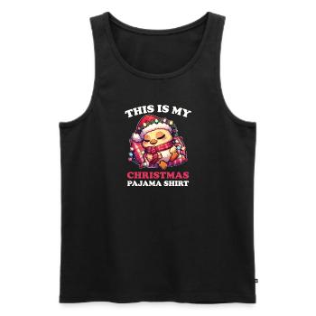 Duck Christmas Pajamas Ducks - Men's Premium Organic Tank Top - black - Front - Michal (187cm)