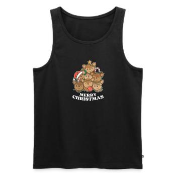 Merry Christmas Deer Christmas Eve Deer - Men's Premium Organic Tank Top - black - Front - AI Model Male 178 light (178cm)