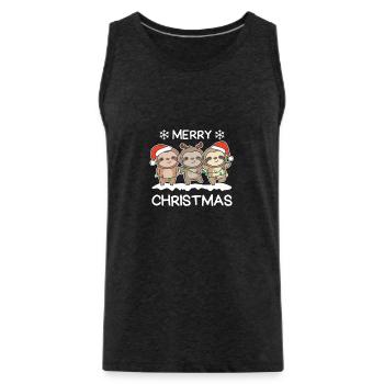 Joyeux Noël paresseux Veille de Noël paresseux - Débardeur bio Premium Homme - charbon - Devant - Alexander (188cm)